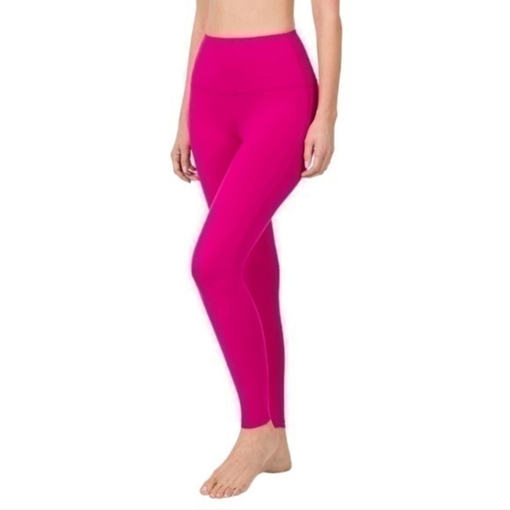 Zenana Magenta Buttery Soft High Waist Full Length Leggings Size XL NWOT